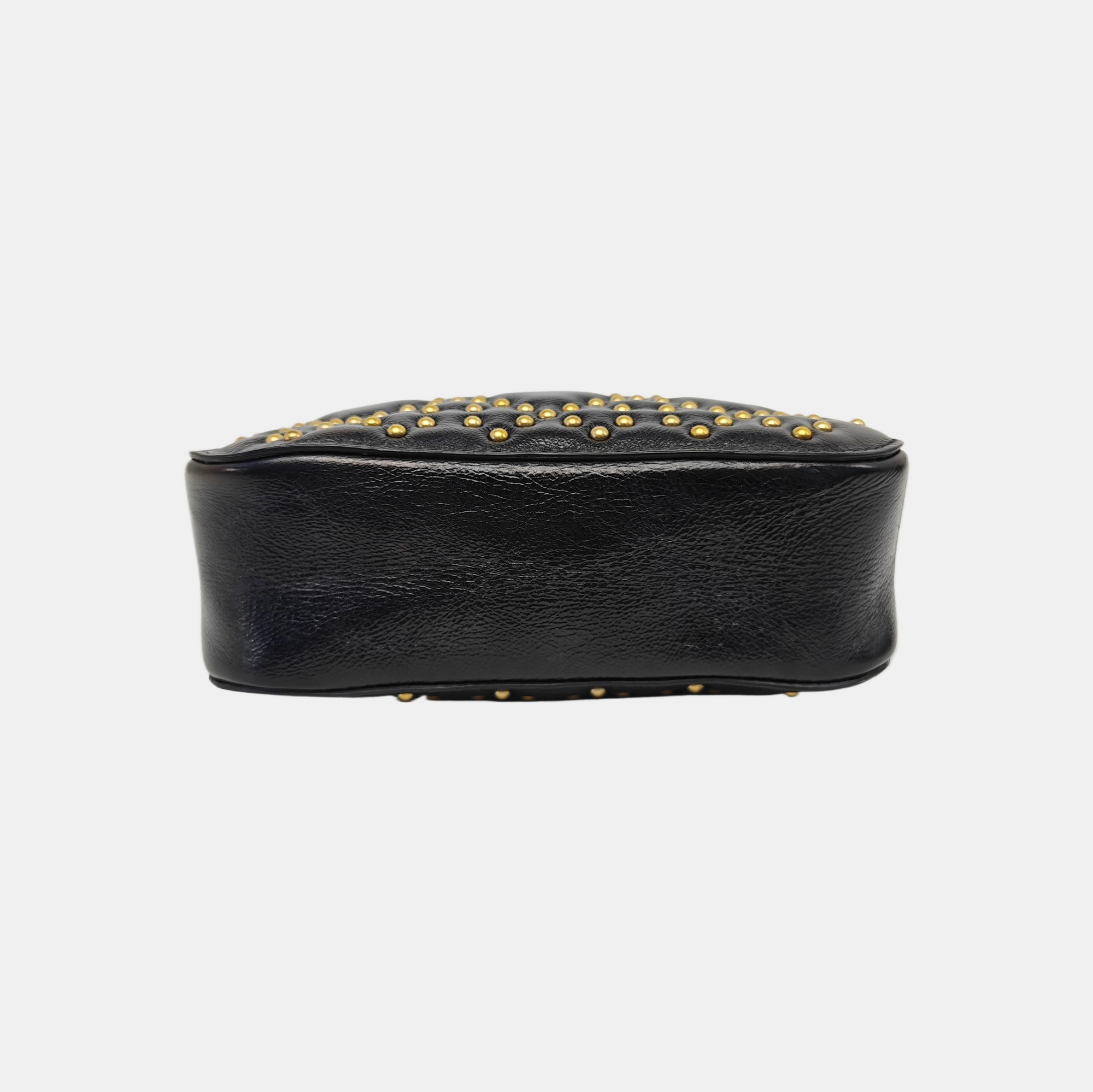 Cannage Calfskin Shoulder Bag Black