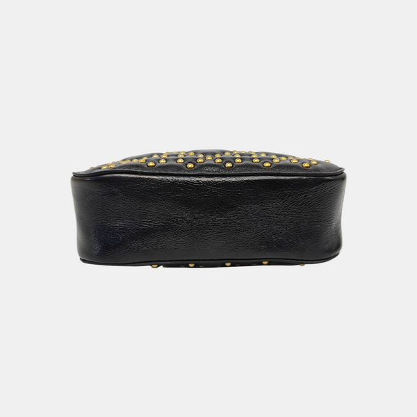 Cannage Calfskin Shoulder Bag Black
