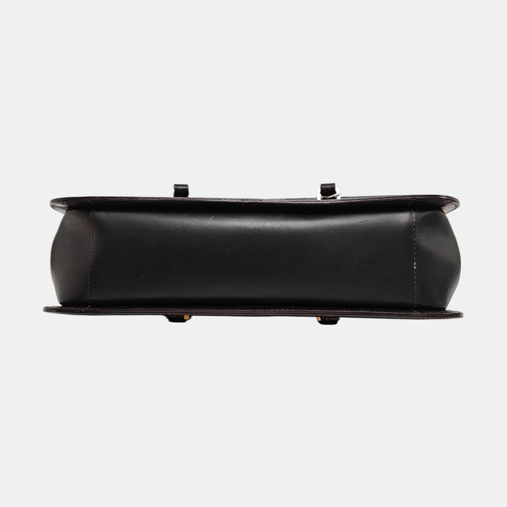 Calfskin Top Handle Bag Black