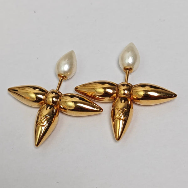 Pendientes de botón metálicos dorados LOUISETTE