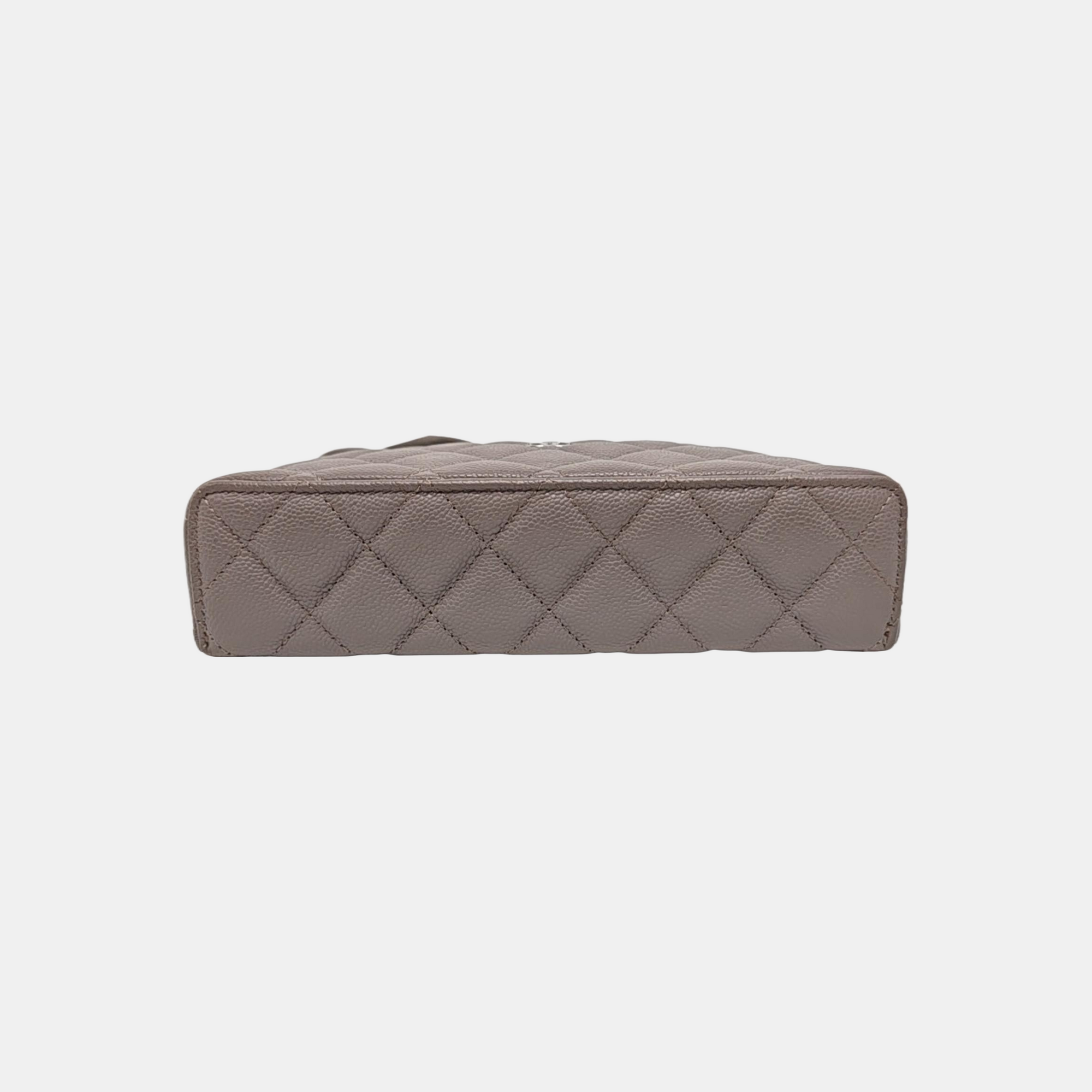 VANITY CASE Quilted Grained Calfskin Gray