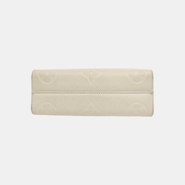 ONTHEGO EAST WEST PM Monogram Calfskin White