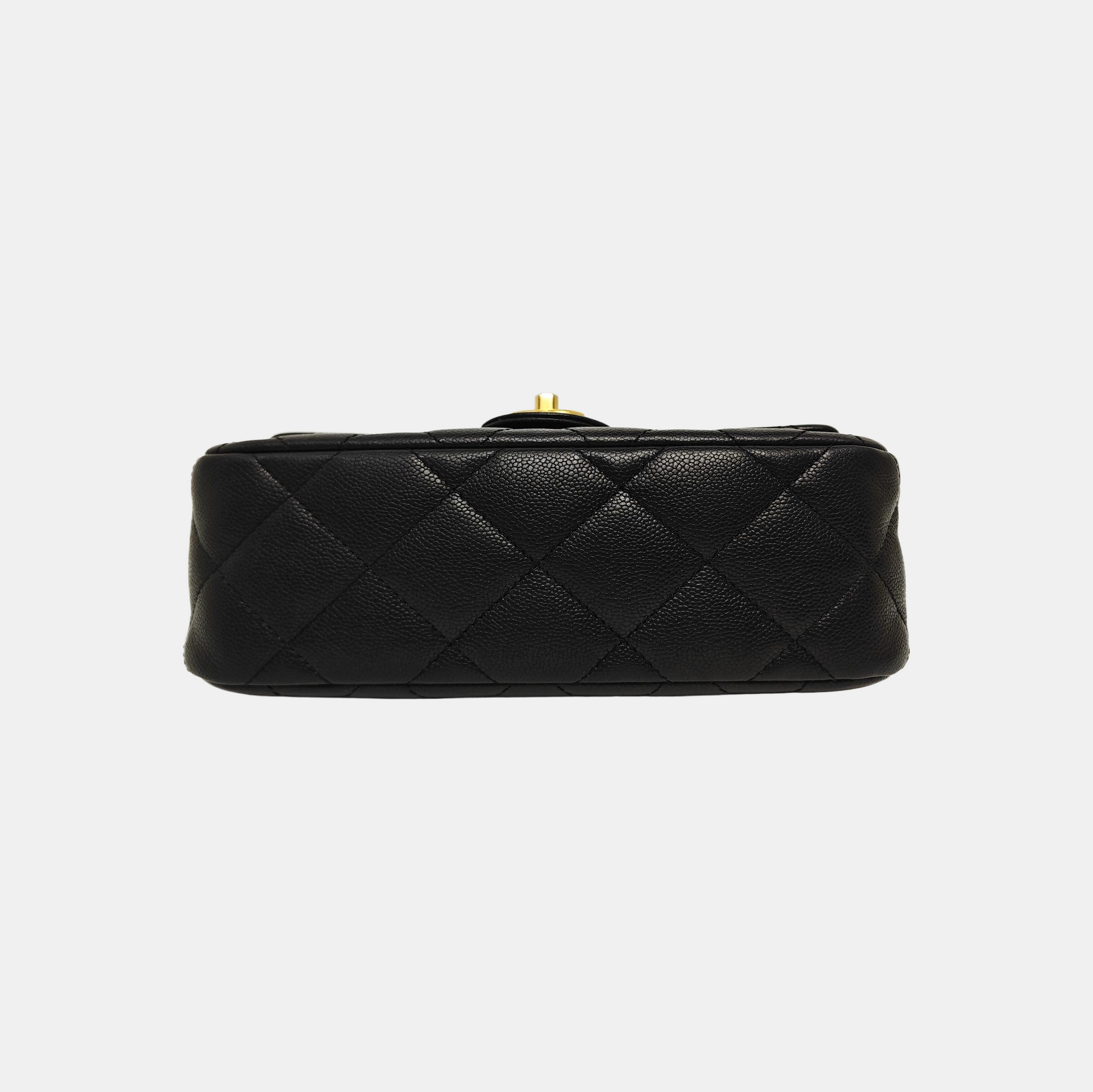 23P Large Quilted Grained Calfskin Black