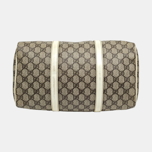 Boston Monogram Coated Canvas Beige