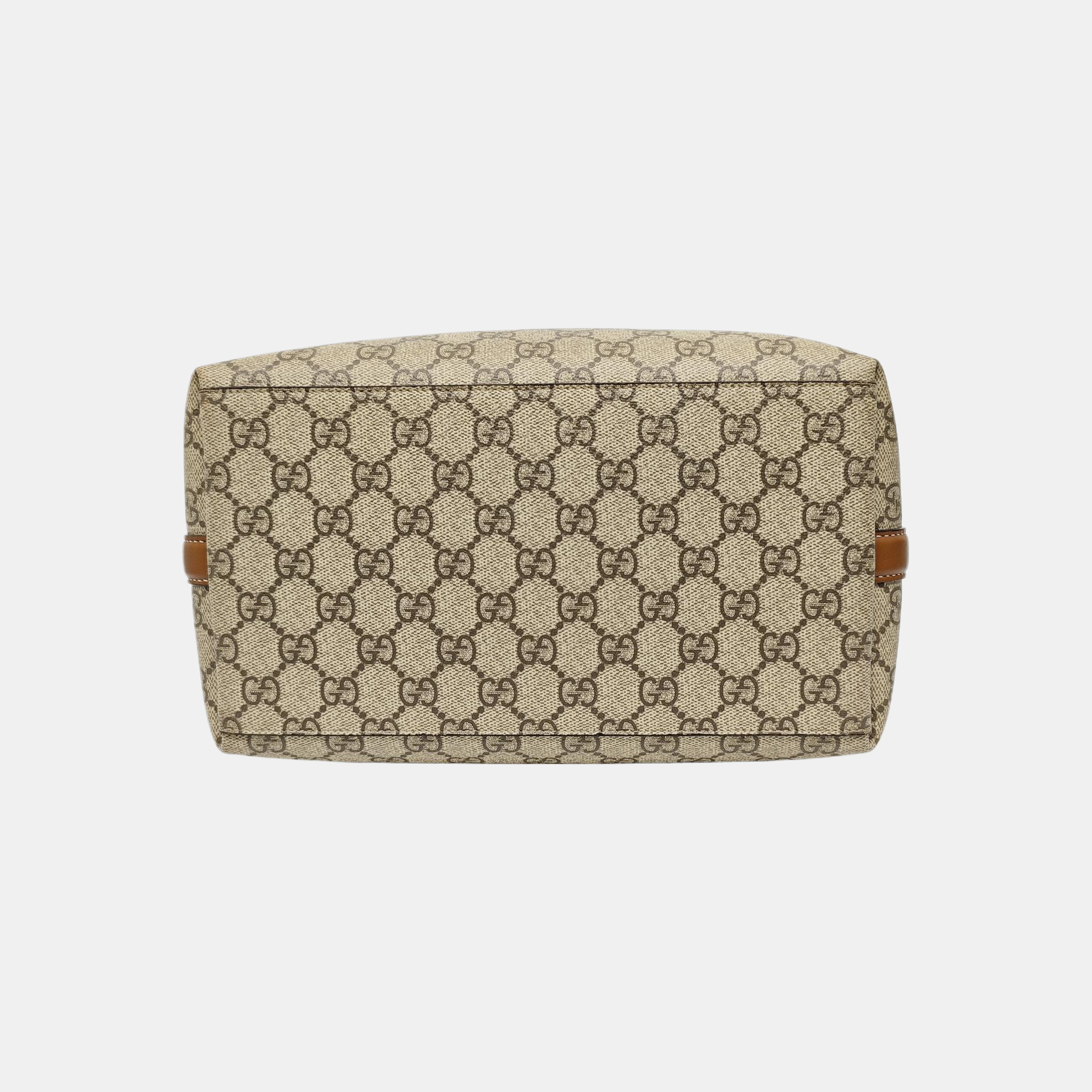 GG Emblem Medium Monogram Coated Canvas Beige