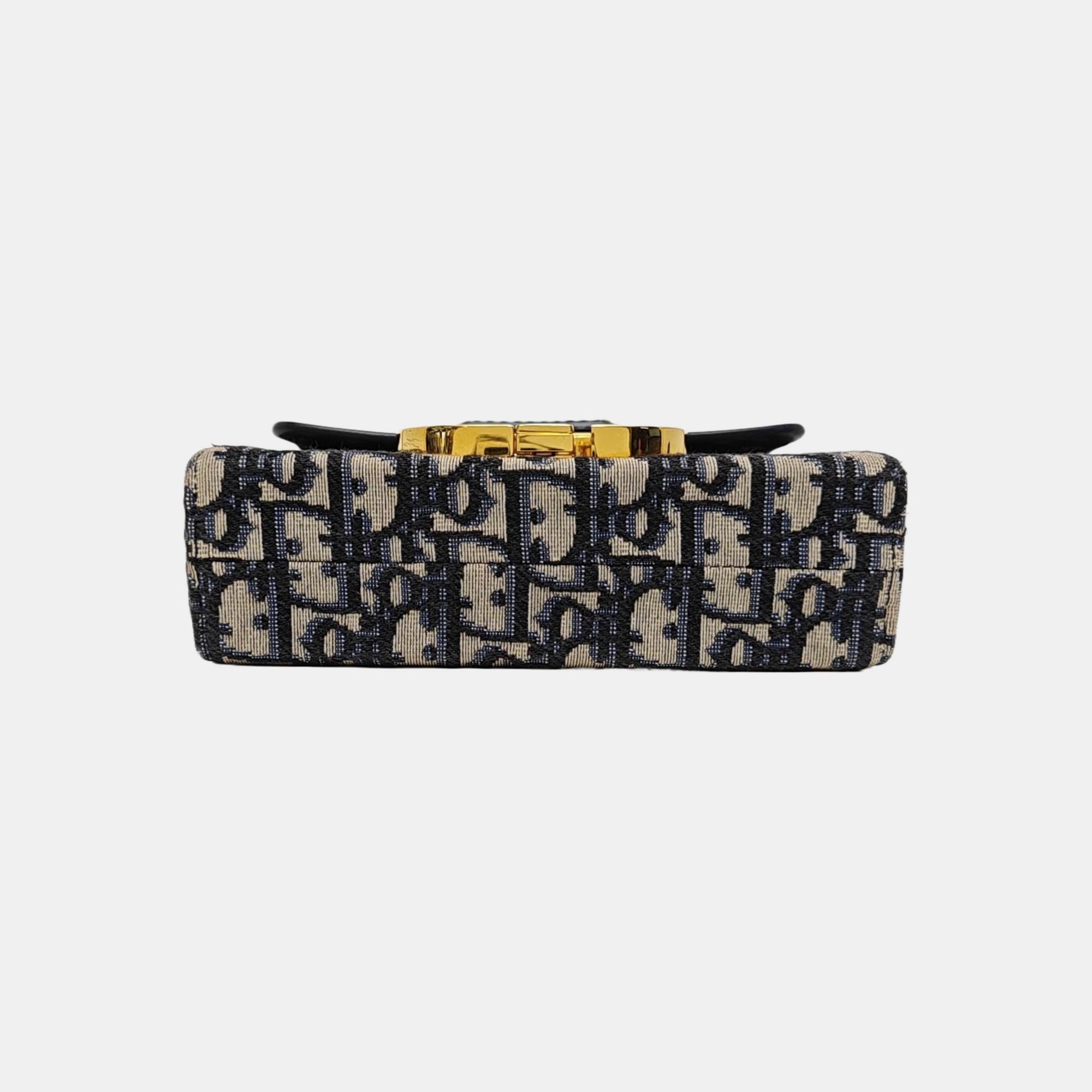 30 Montaigne Mini Oblique Canvas Blue