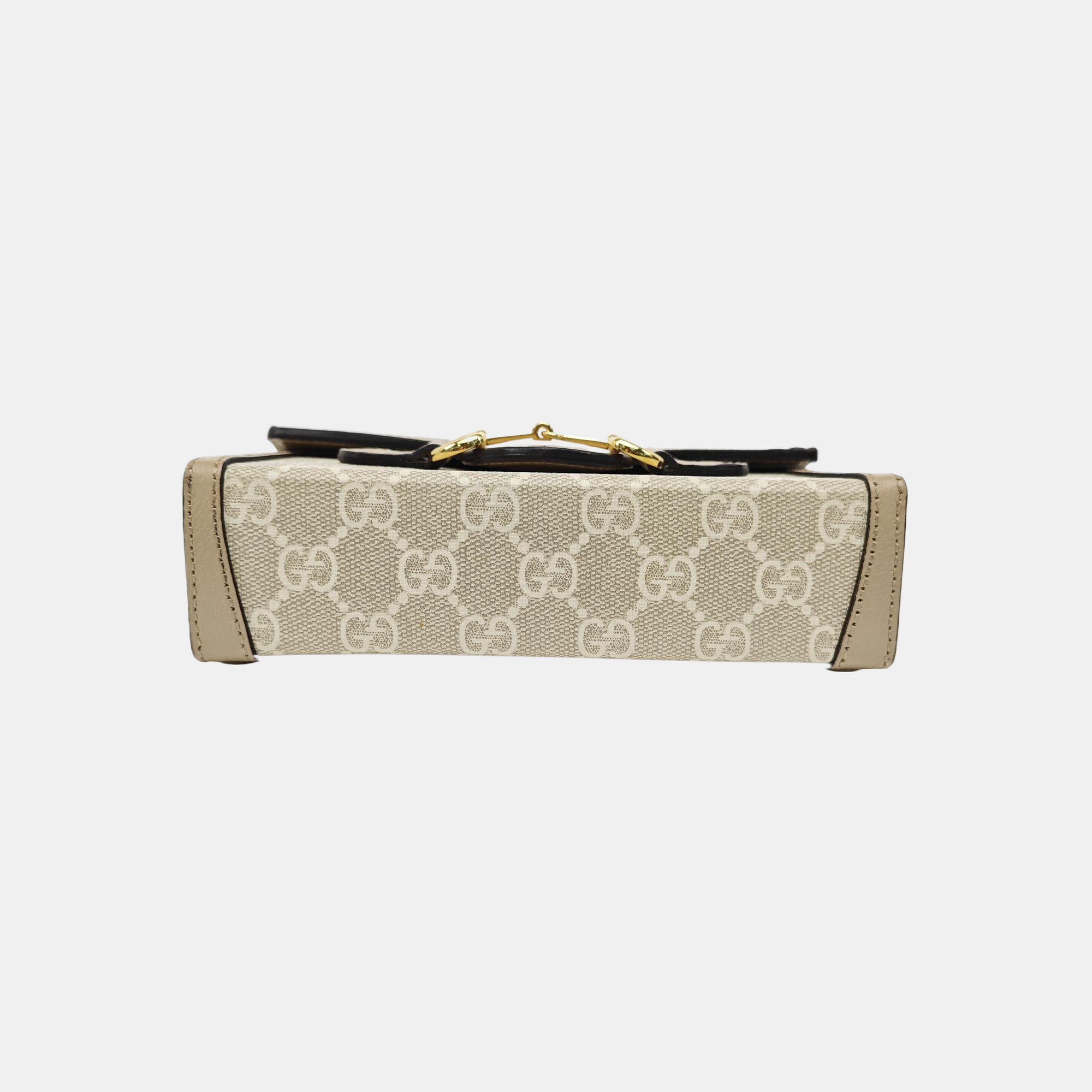 Horsebit 1955 Mini Monogram Coated Canvas White