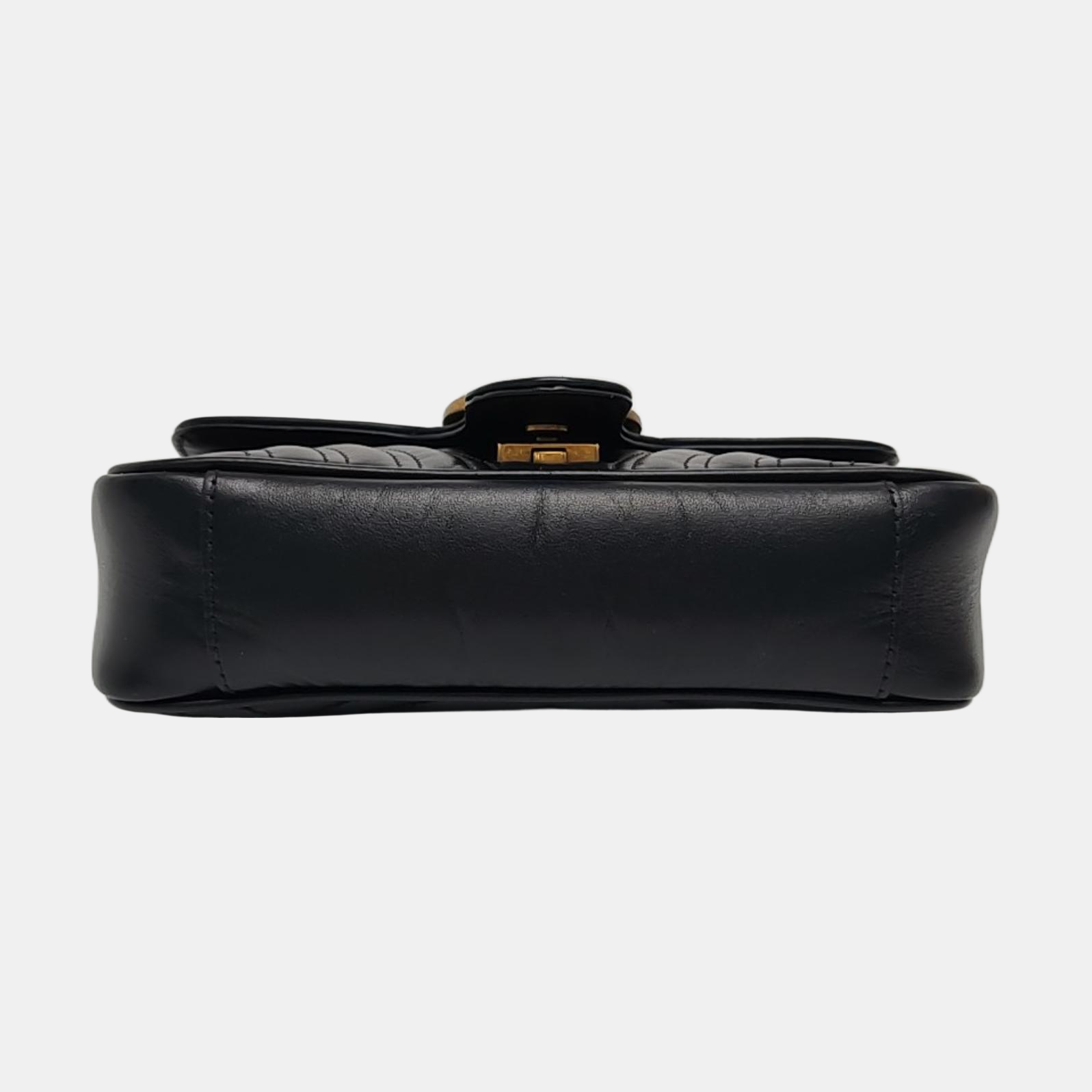 GG Marmont Small Quilted Calfskin Black