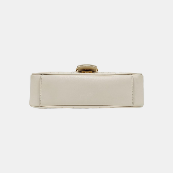 GG Marmont Medium Quilted Calfskin White