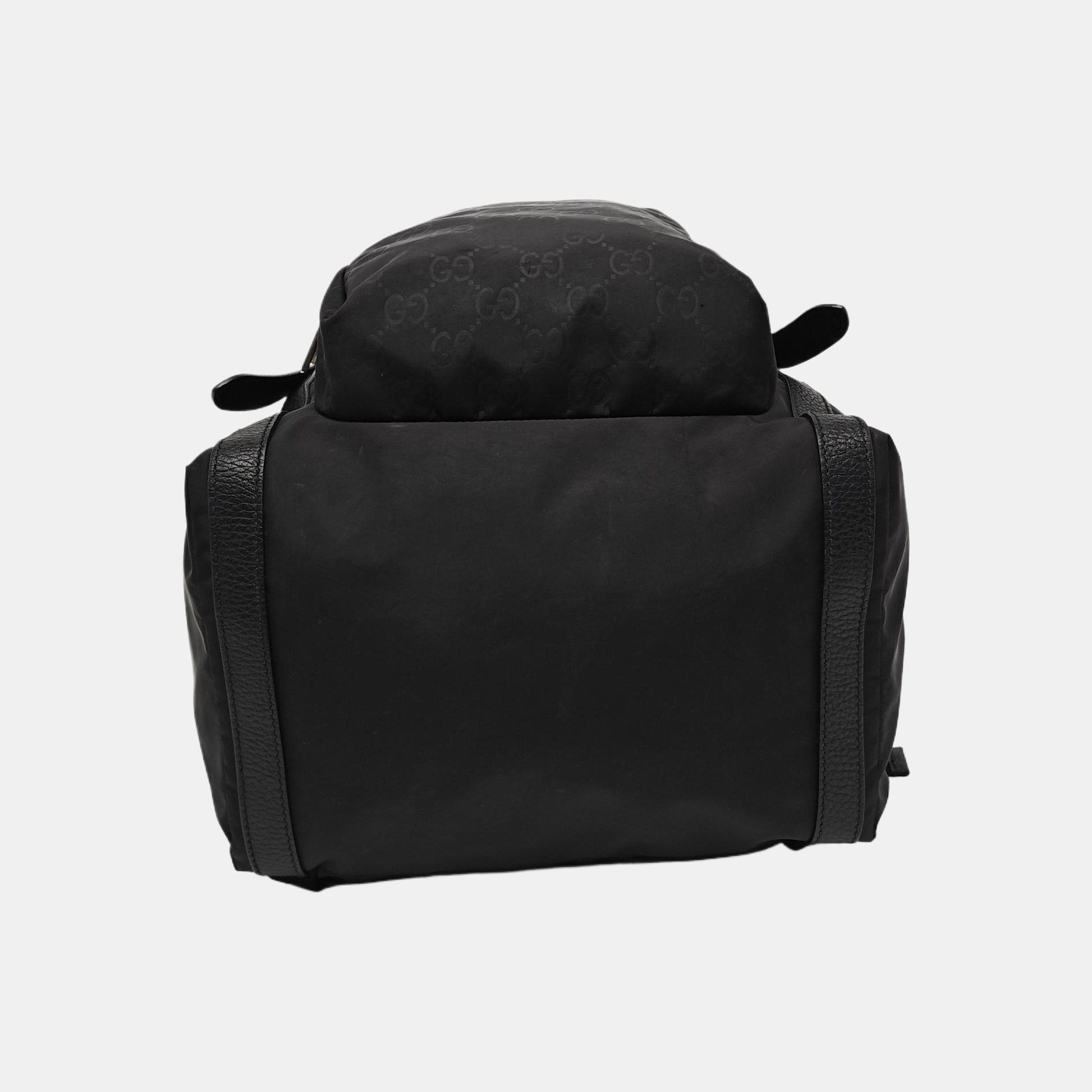 Monogram Nylon Backpack Medium Black