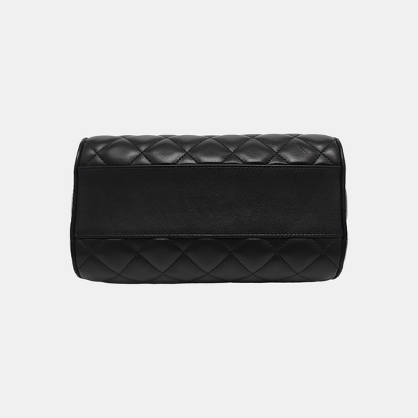 Quilted Lambskin Shoulder Bag Black