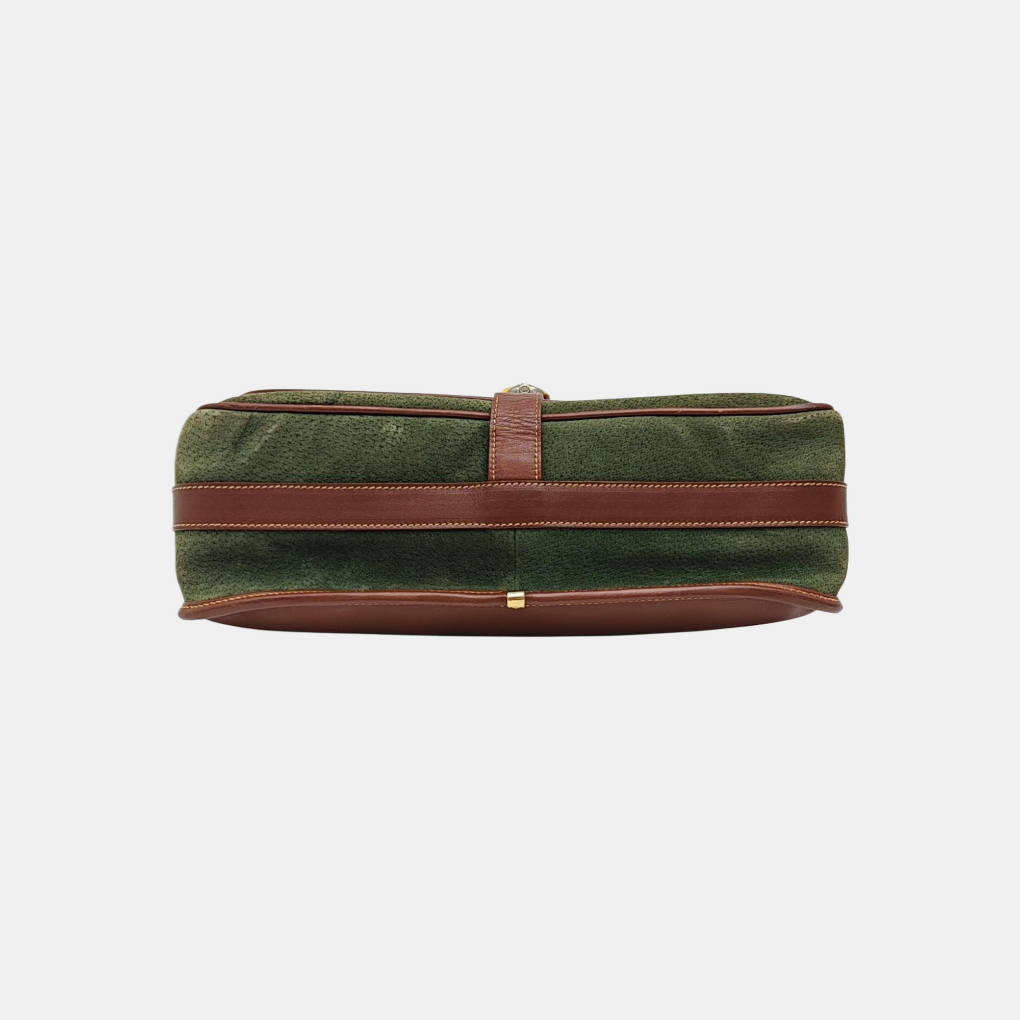 Quilted Suede Shoulder Bag Green