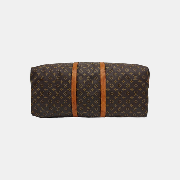 KEEPALL 60 Monogram Coated Canvas Brown