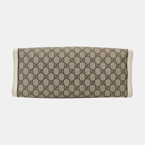 Padlock Medium Monogram Coated Canvas Beige