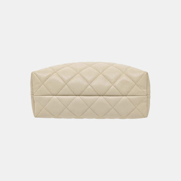Quilted Grained Calfskin Beige