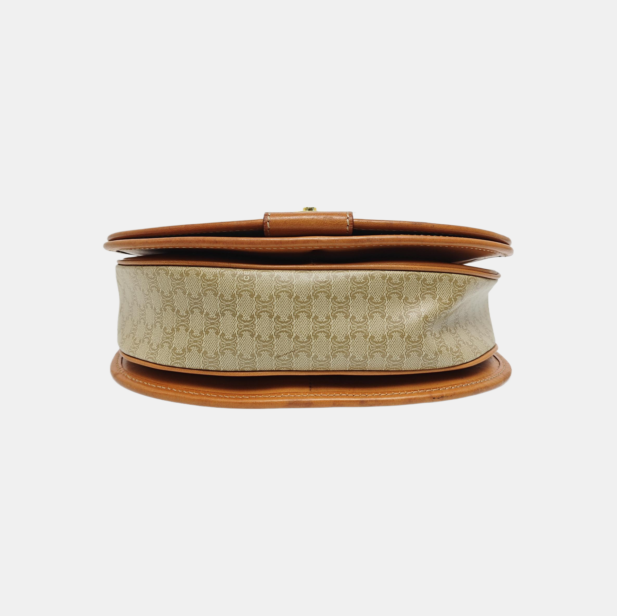 Coated Canvas Crossbody Bag Beige