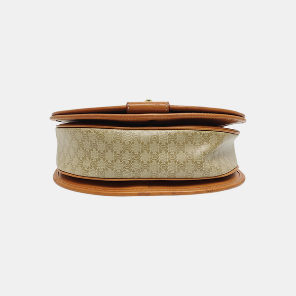 Coated Canvas Crossbody Bag Beige