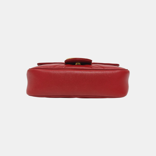 GG Marmont Mini Quilted Calfskin Red