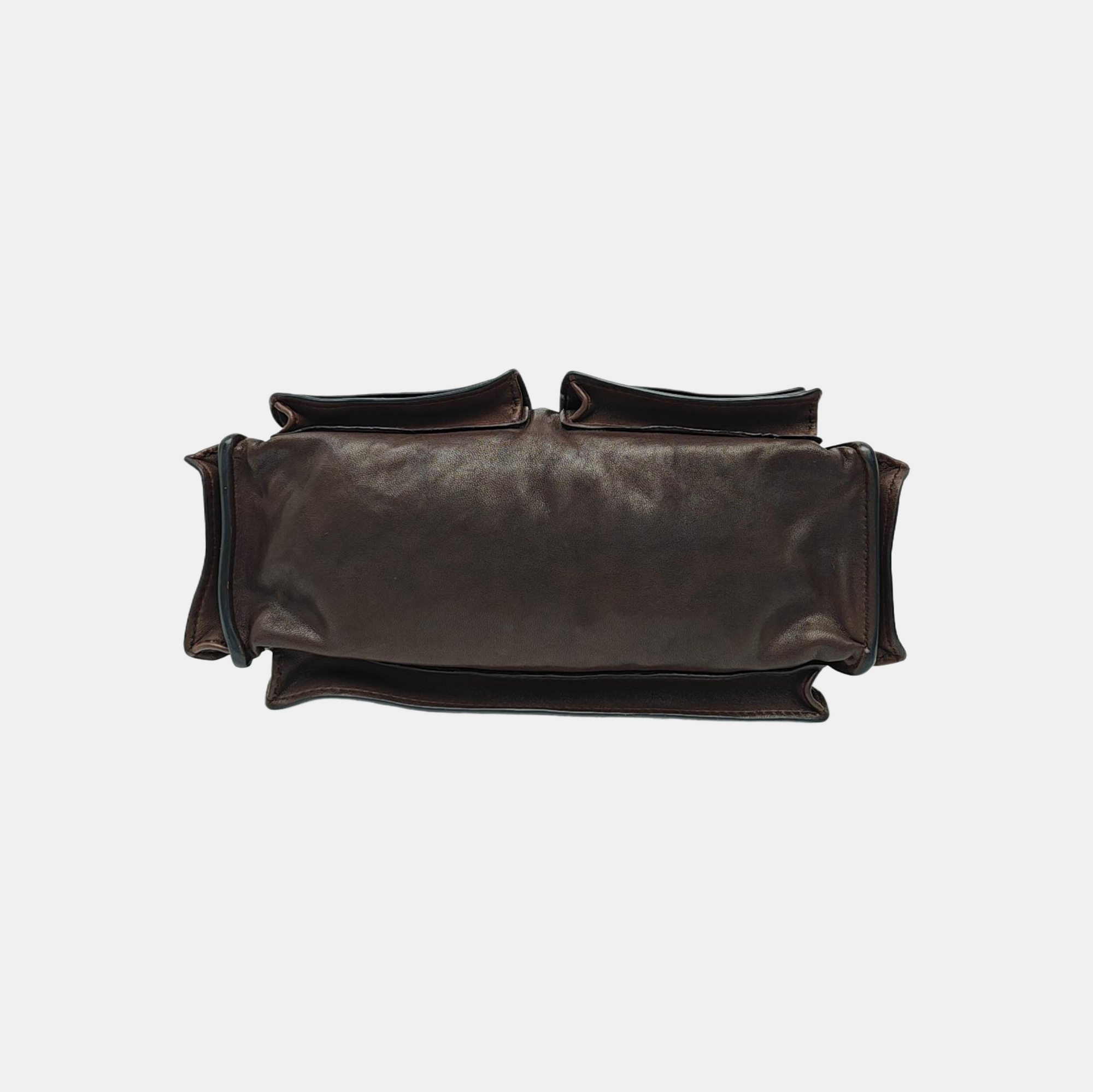 Lambskin Shoulder Bag Brown