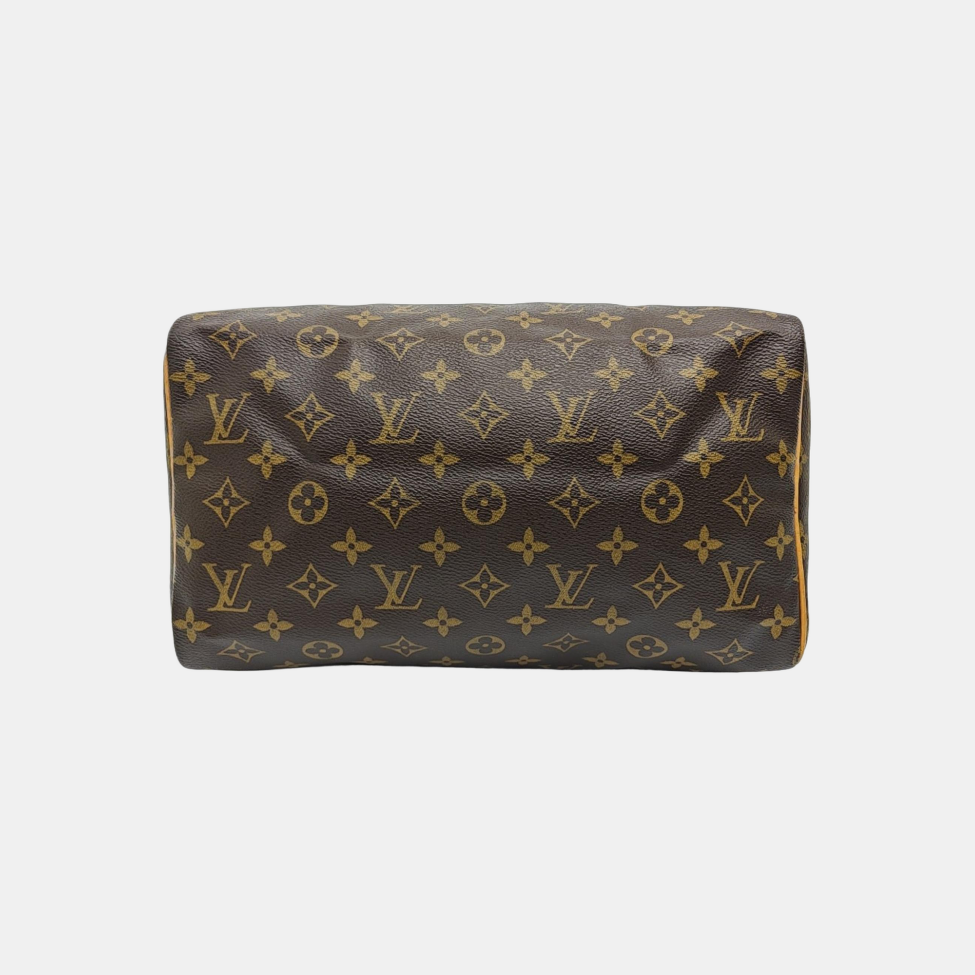 SPEEDY 30 Monogram Coated Canvas Brown