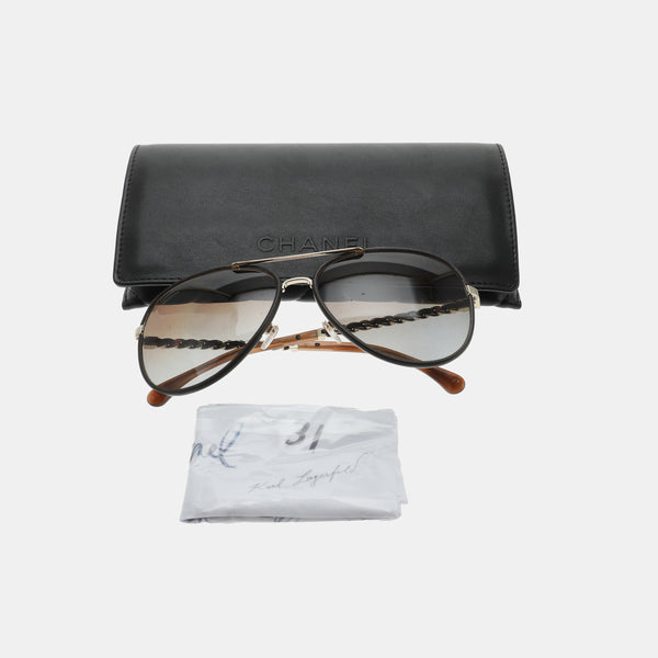 Brown Metal Sunglasses