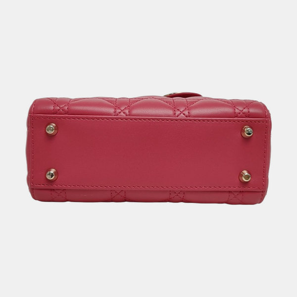 Lady Dior Mini Cannage Lambskin Red