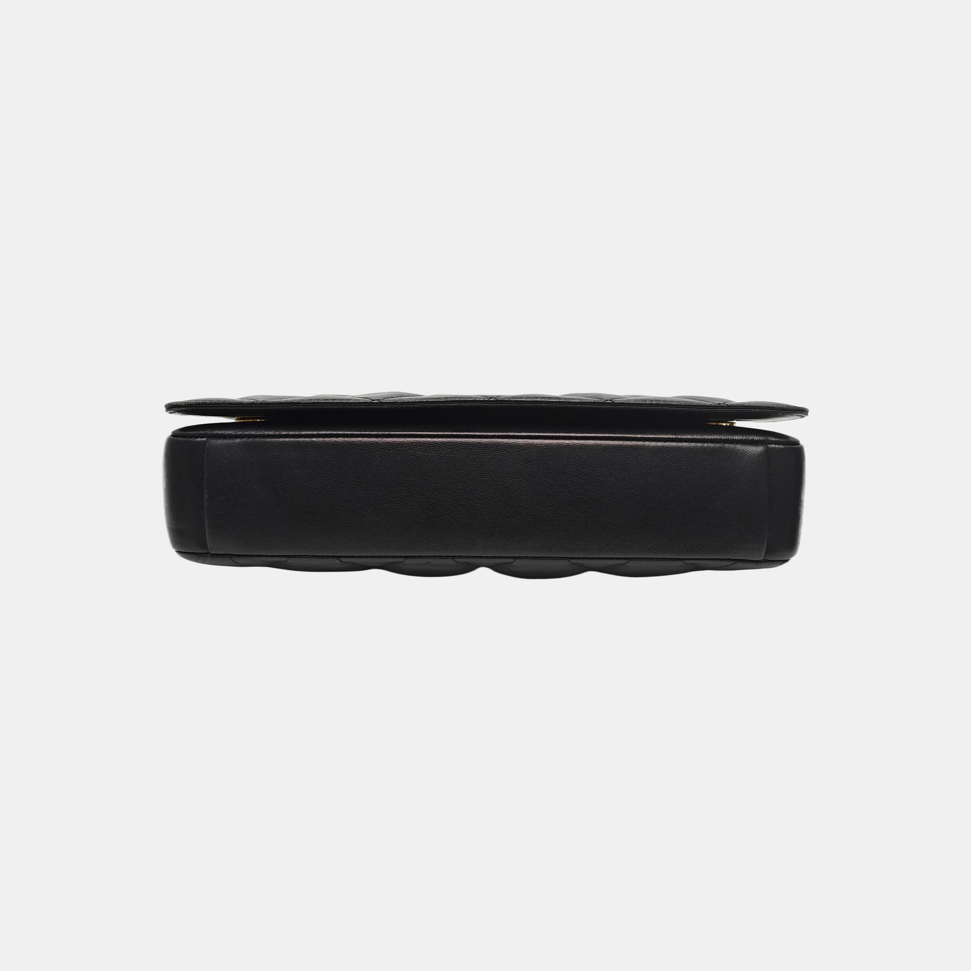 Quilted Lambskin Shoulder Bag Black
