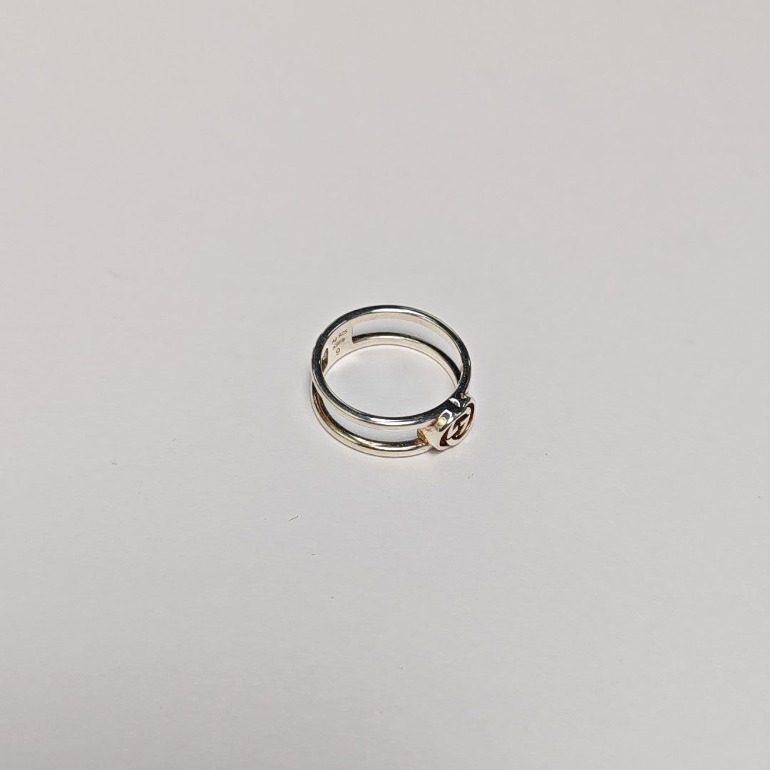 Interlocking G 925 Sterling Silver Ring EU 49
