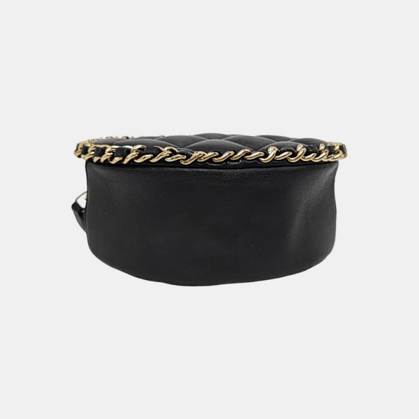 Quilted Lambskin Shoulder Bag Black