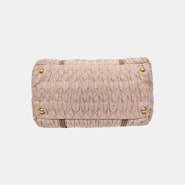 Quilted Canvas Shoulder Bag Pink