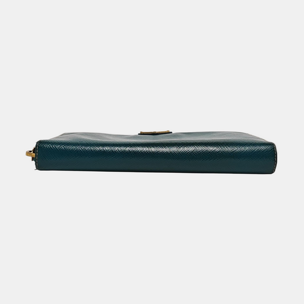 Zippy Wallet Saffiano Calfskin Blue Wallet