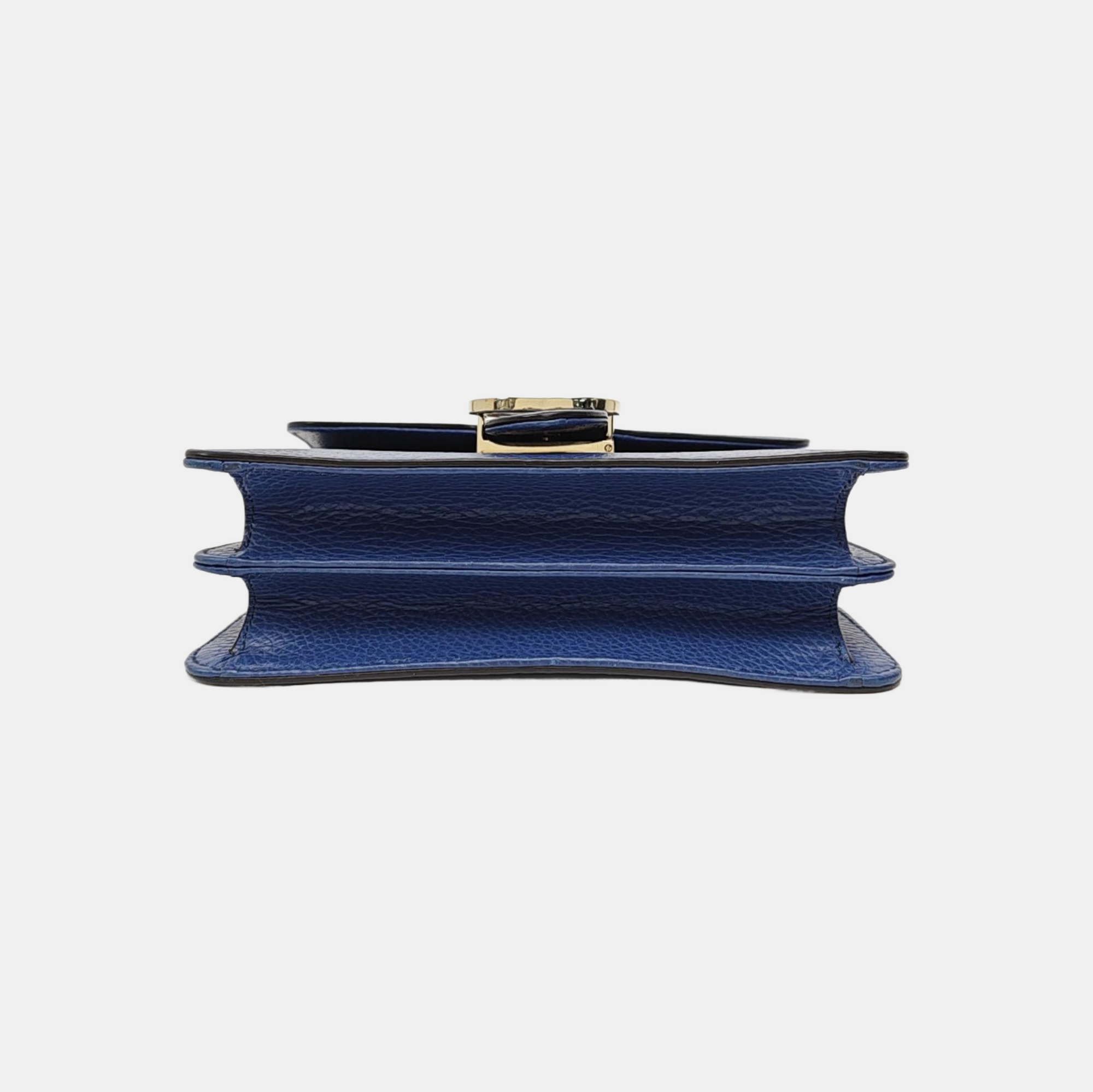 Interlocking G Small Calfskin Blue
