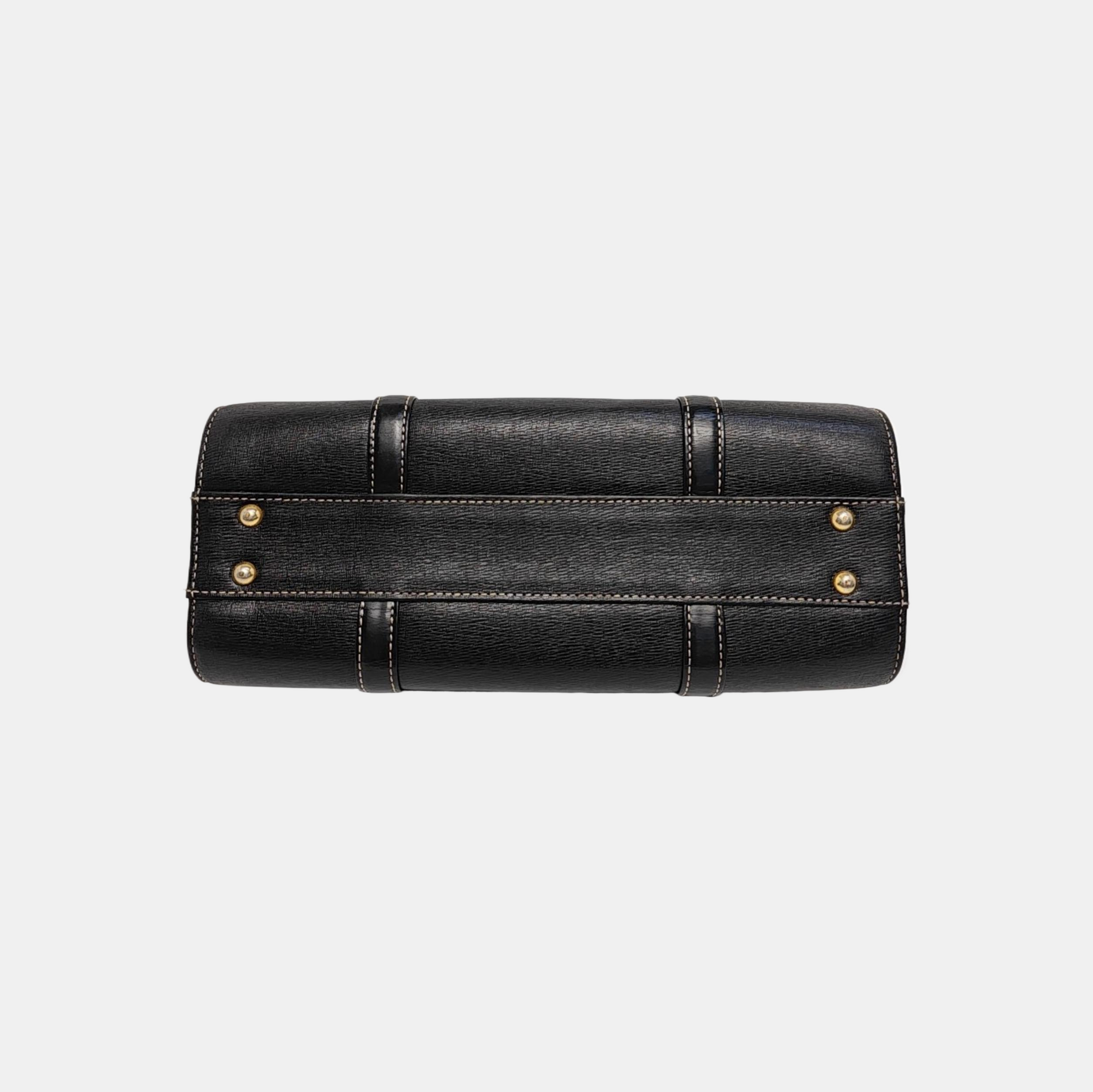 Calfskin Top Handle Bag Black