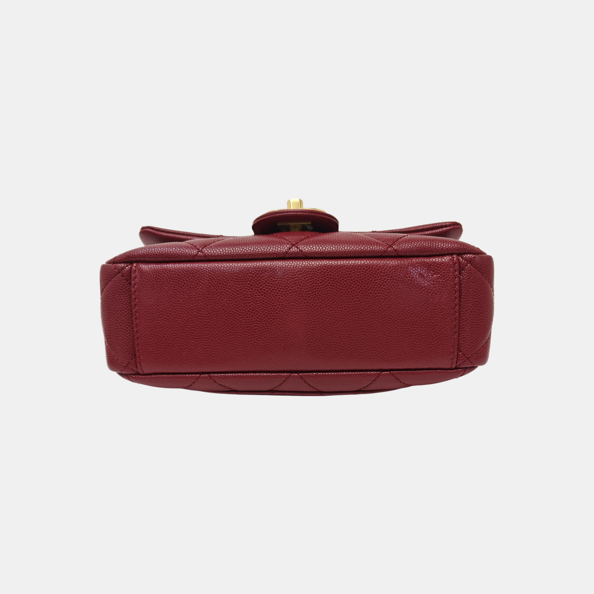 24A Quilted Grained Calfskin Red