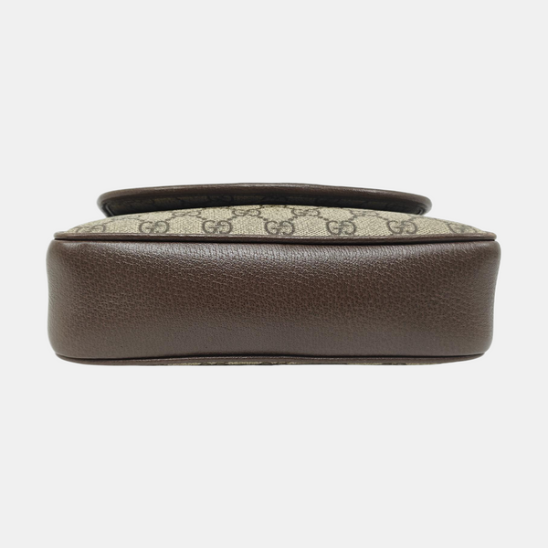Ophidia Small Monogram Coated Canvas Beige