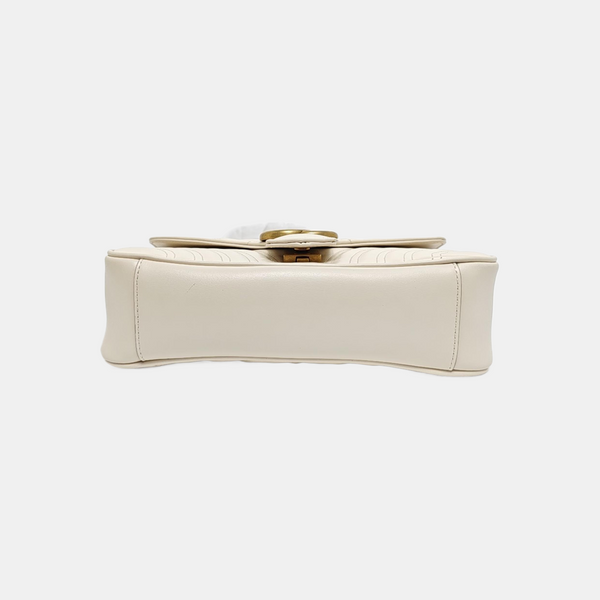GG Marmont Medium Quilted Calfskin White