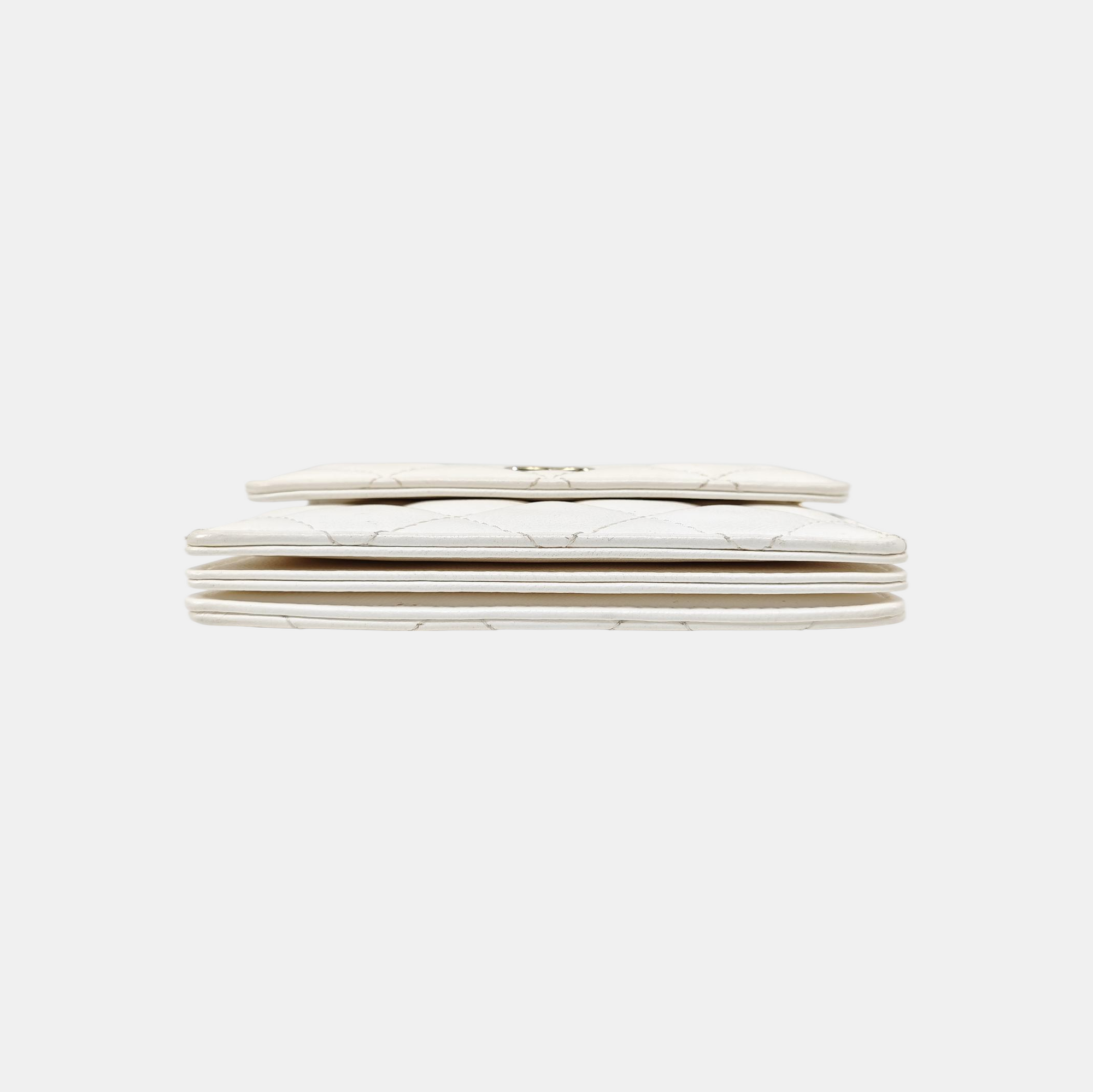 Quilted Lambskin Shoulder Bag White