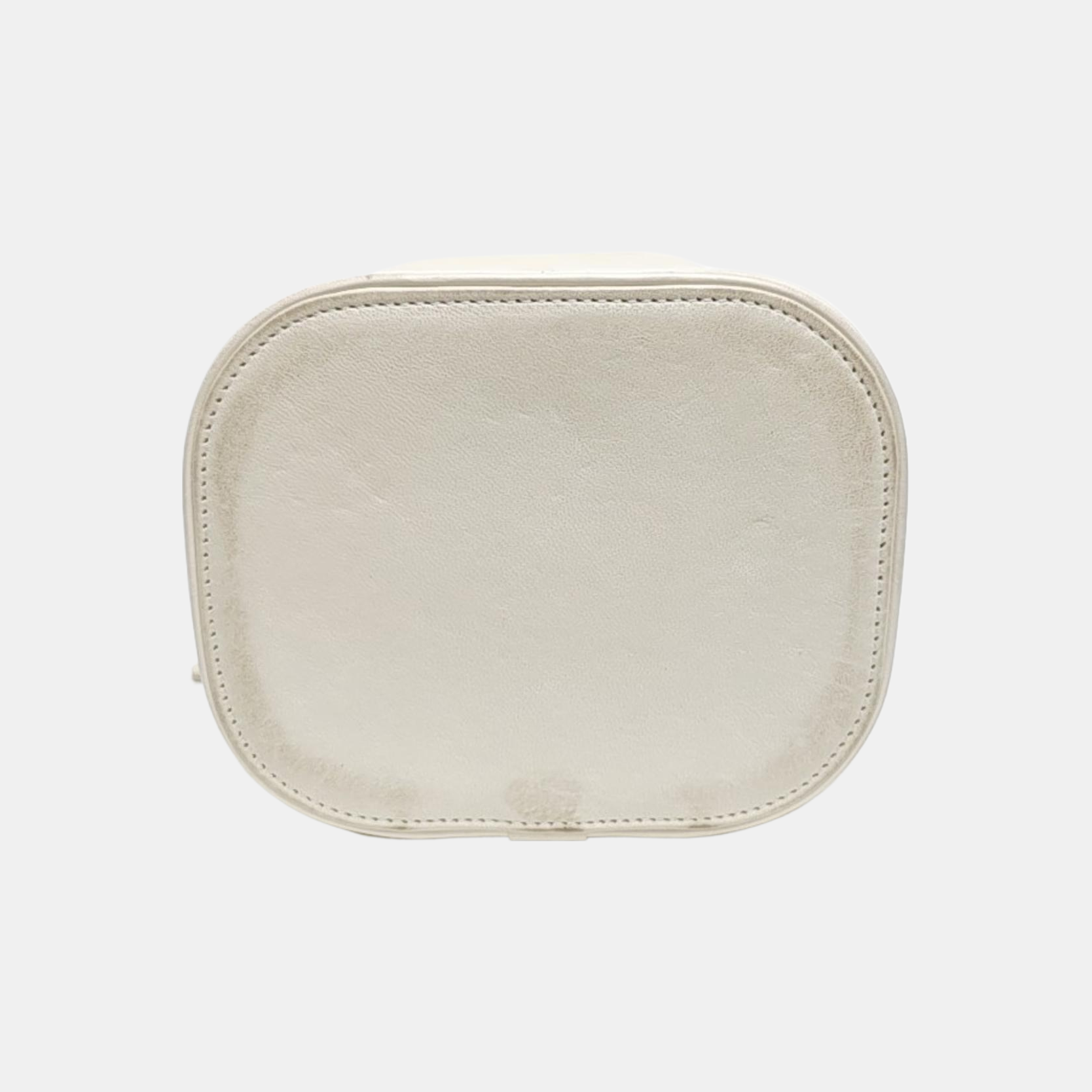 VINTAGE COSMETIC BAGS Quilted Lambskin White
