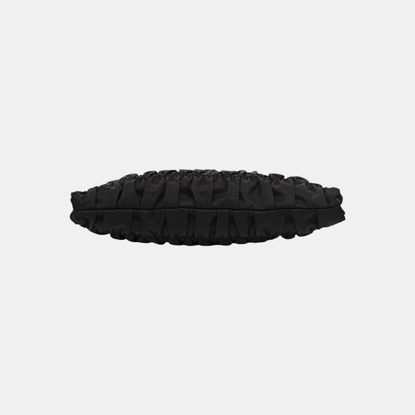 Quilted Nylon Top Handle Bag Black