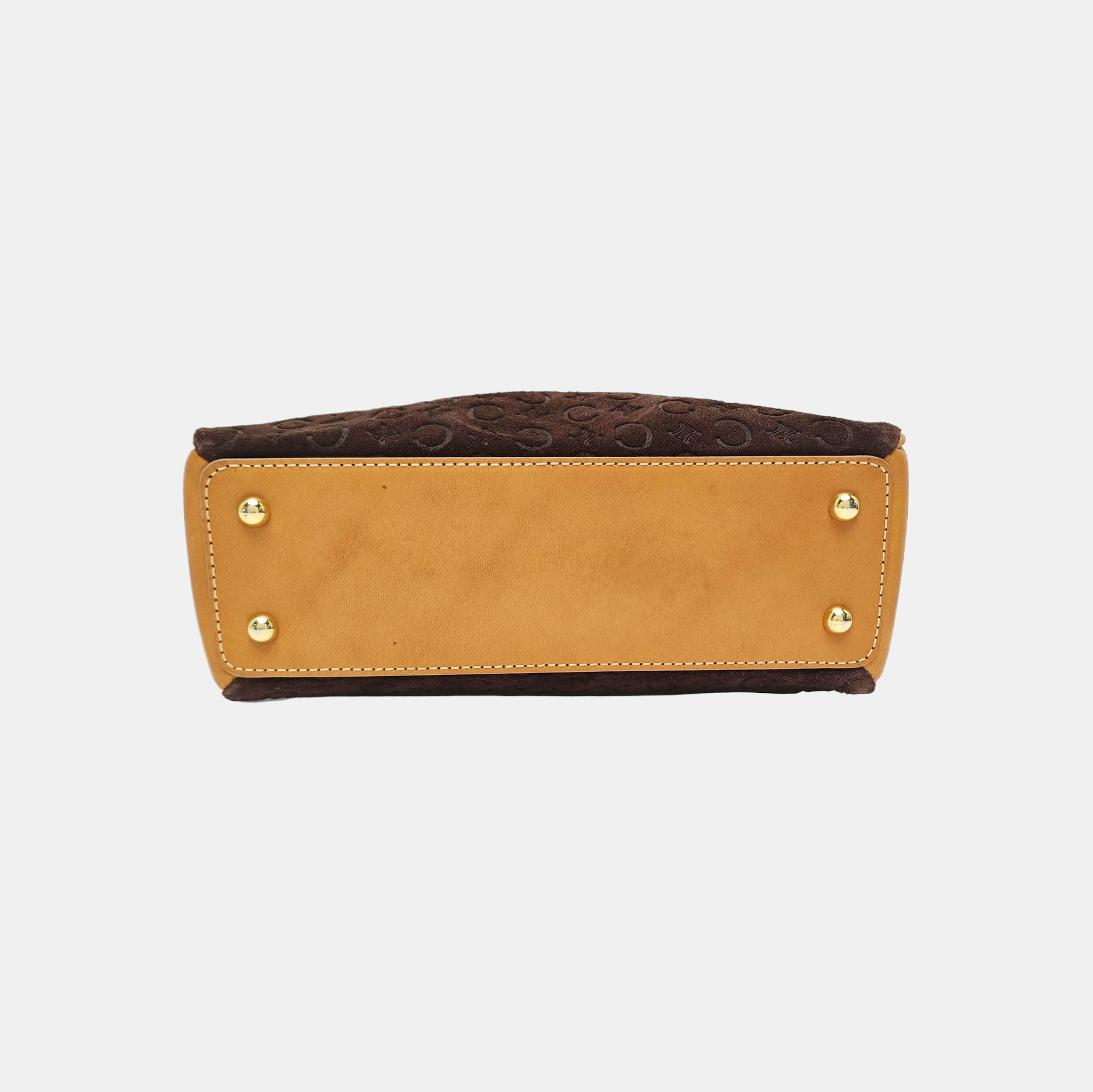 Suede Top Handle Bag Brown