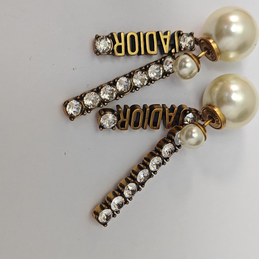 Dior Tribales Metal Gold Stud Earrings