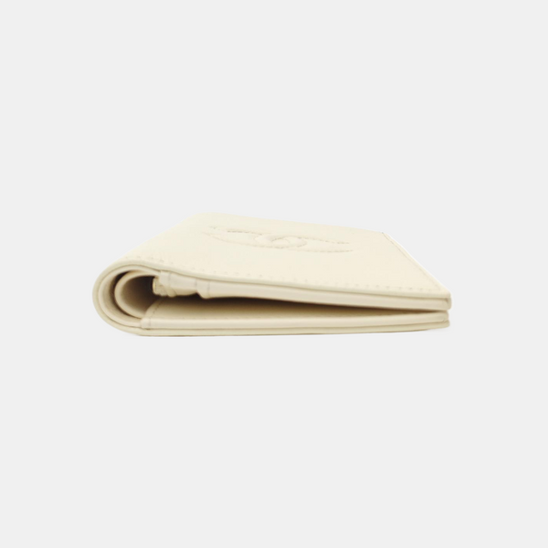 Quilted Grained Calfskin Wallet Beige