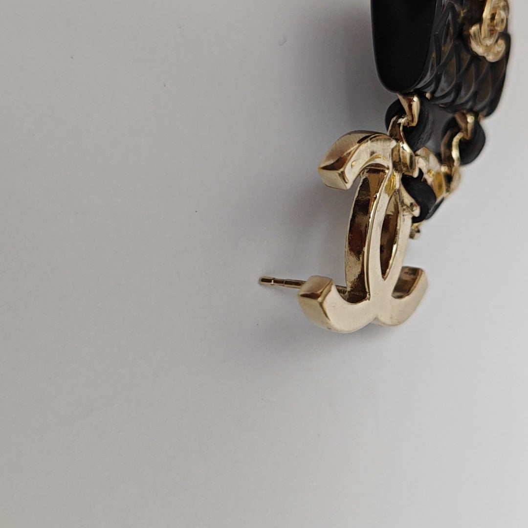 Metal Black Stud Earrings