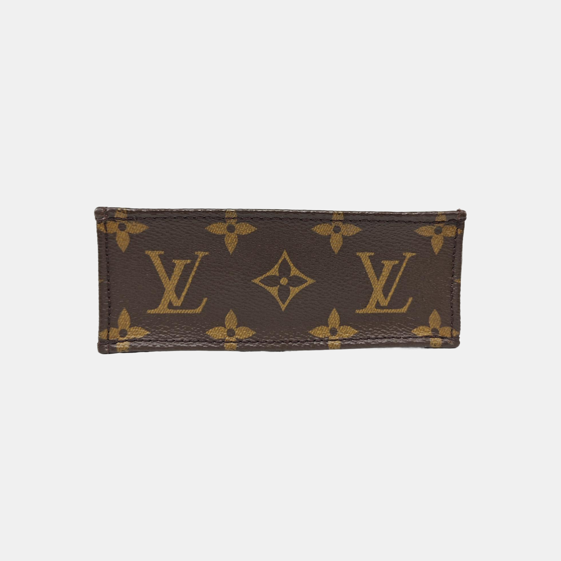 SAC PLAT Mini Monogram Coated Canvas Brown