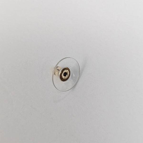 CC Logo Metal Silver Stud Earrings