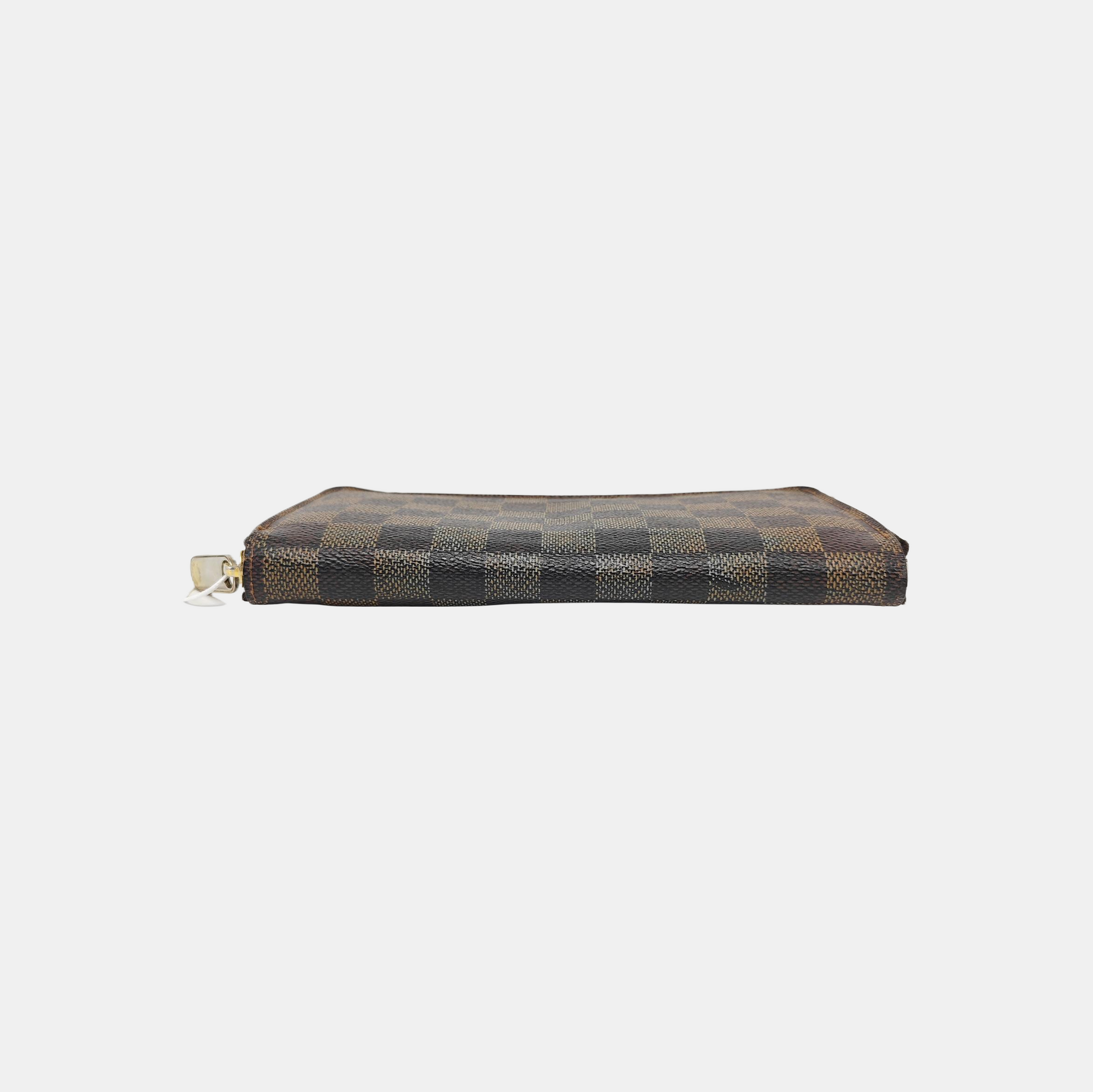 ZIPPY Damier Ebene Coated Canvas Brown Wallet