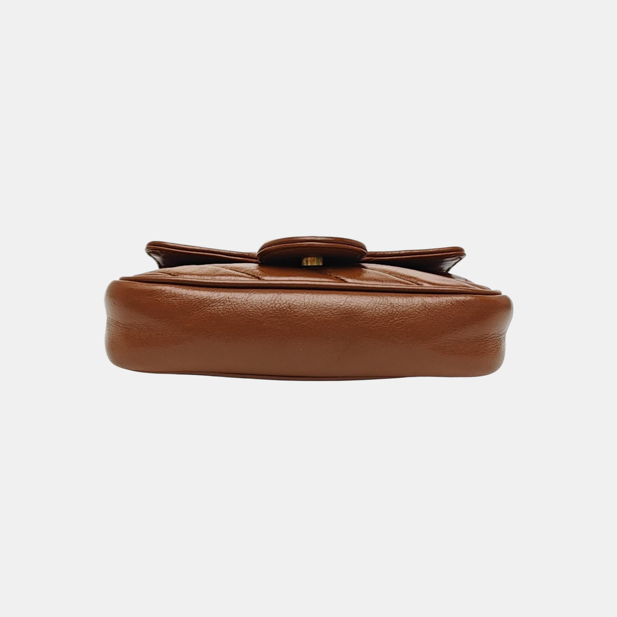 GG Marmont Mini Quilted Calfskin Brown