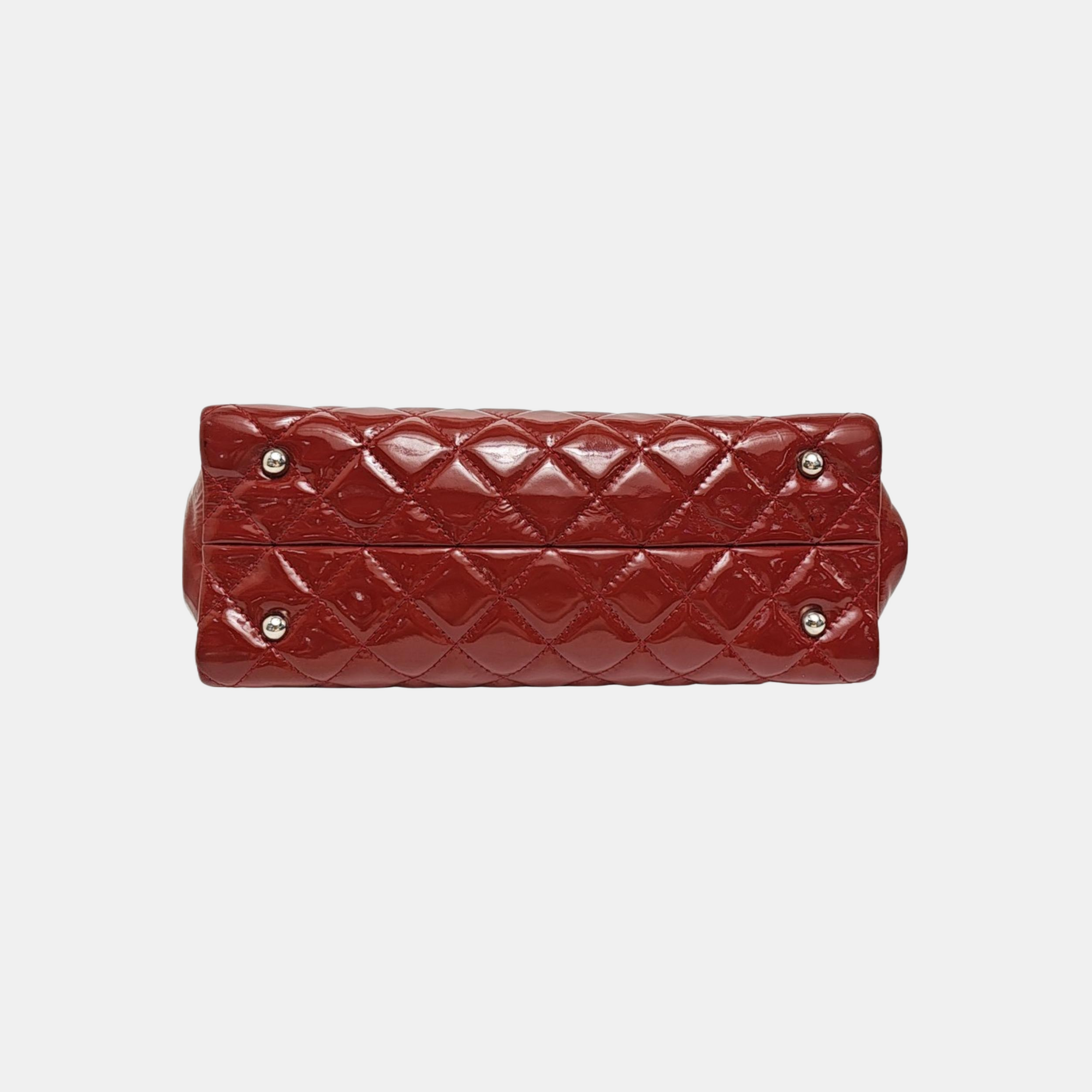 Quilted Calfskin Tote Bag Red