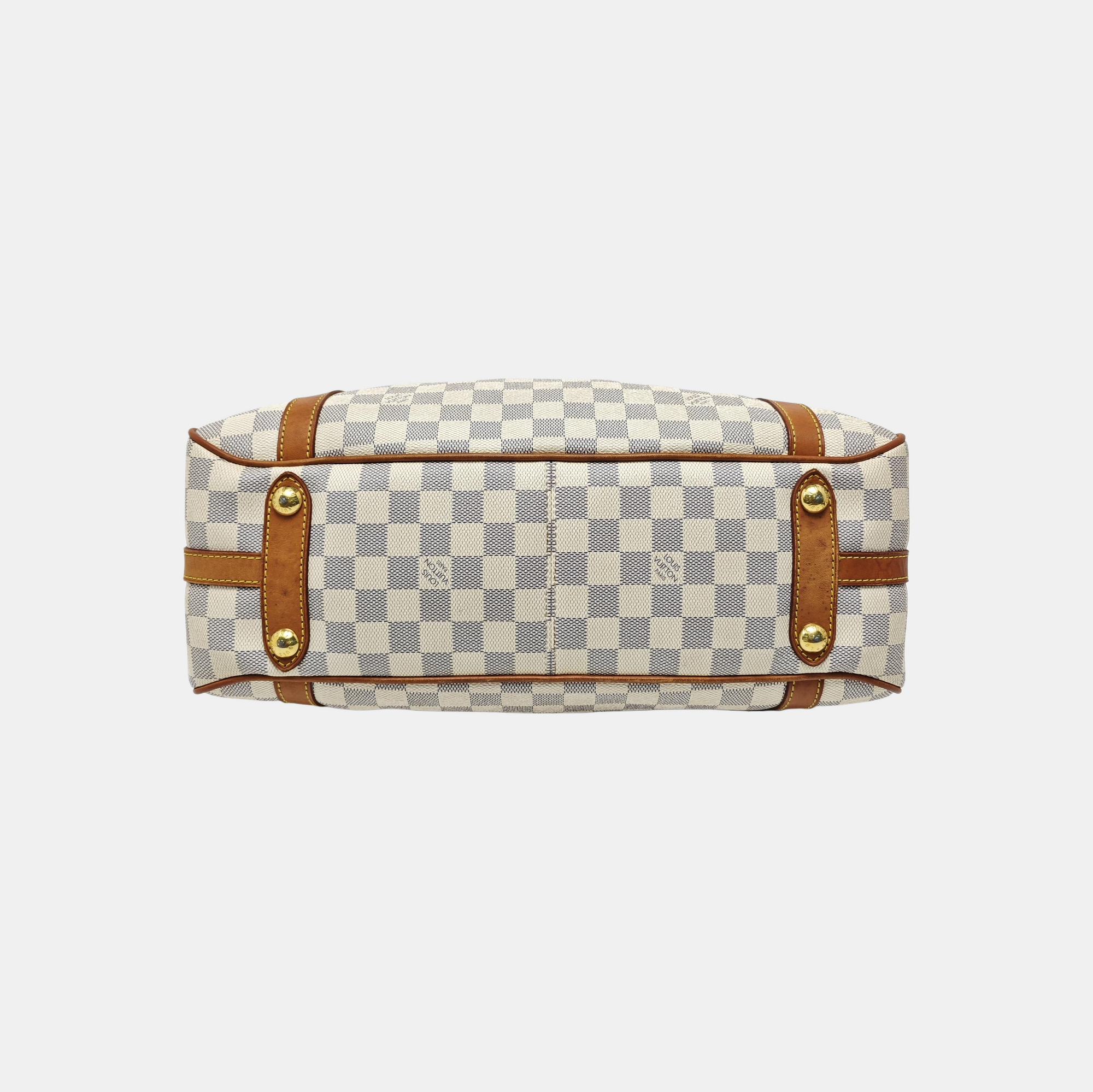 STRESA Damier Azur Coated Canvas White