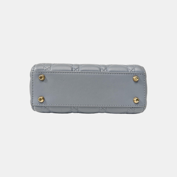 Lady Dior Mini Cannage Lambskin Blue